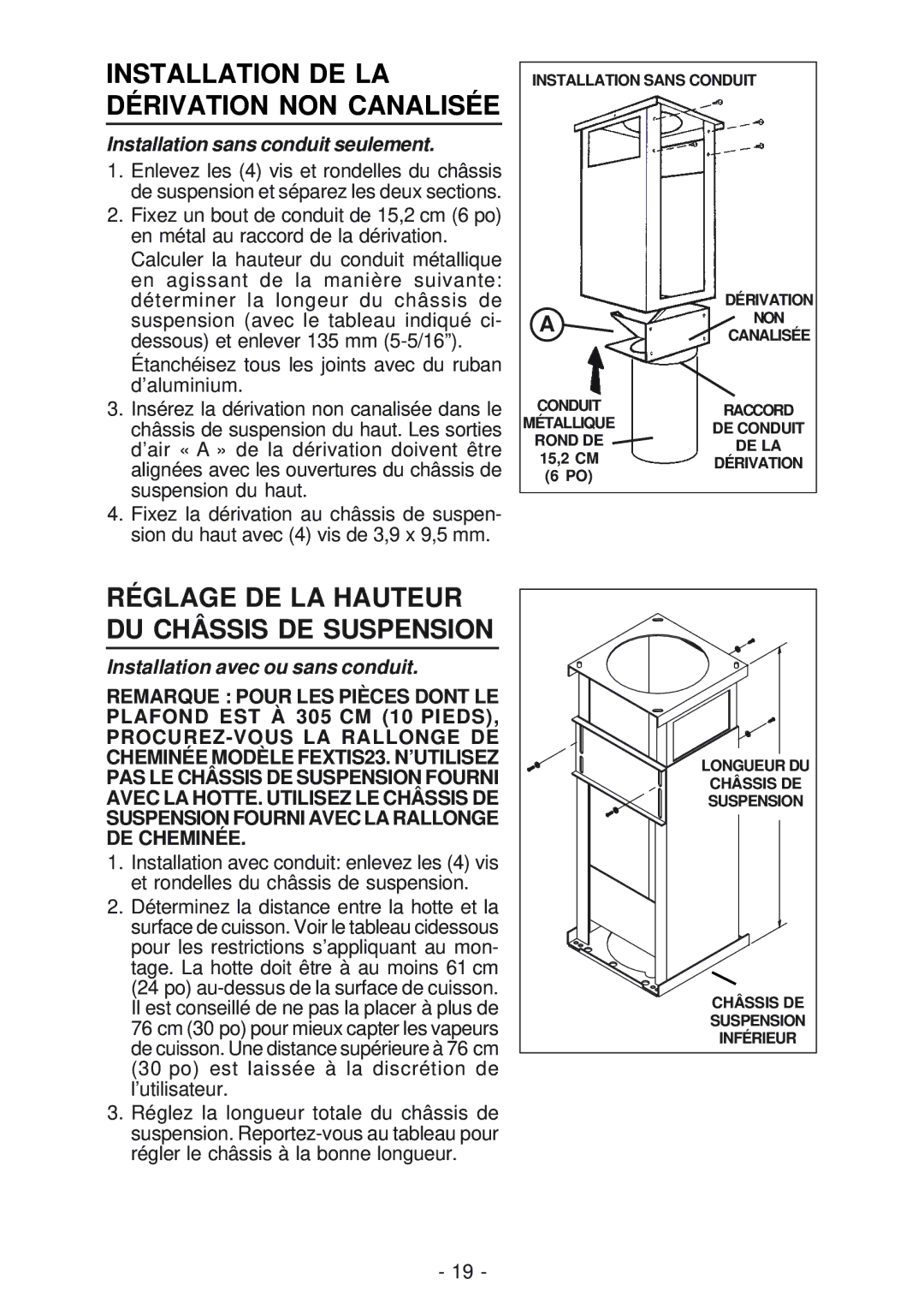 Best IS23 manual Installation DE LA Dérivation NON Canalisée, Réglage DE LA Hauteur DU Châssis DE Suspension 