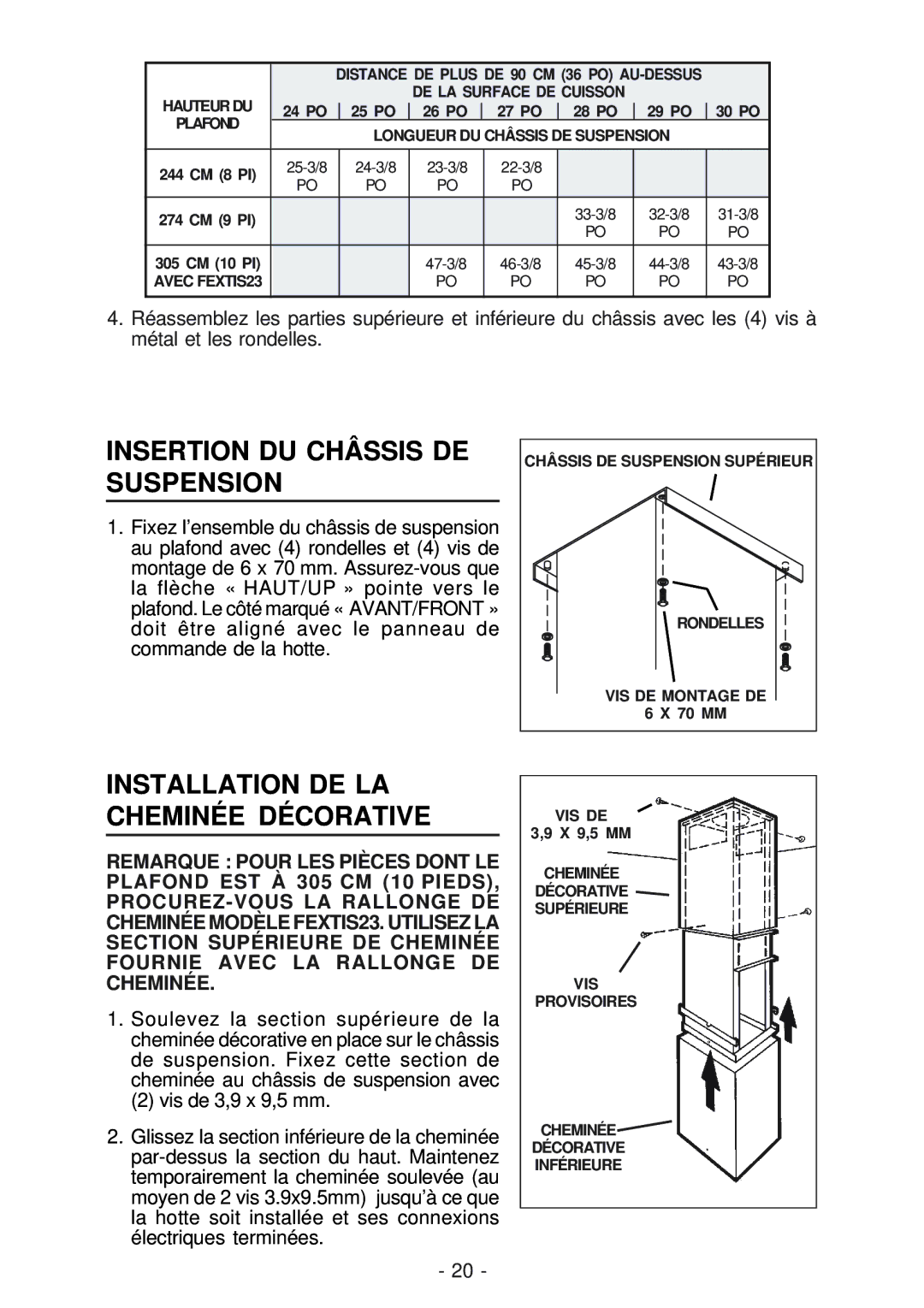 Best IS23 manual Insertion DU Châssis DE Suspension, Installation DE LA Cheminée Décorative 