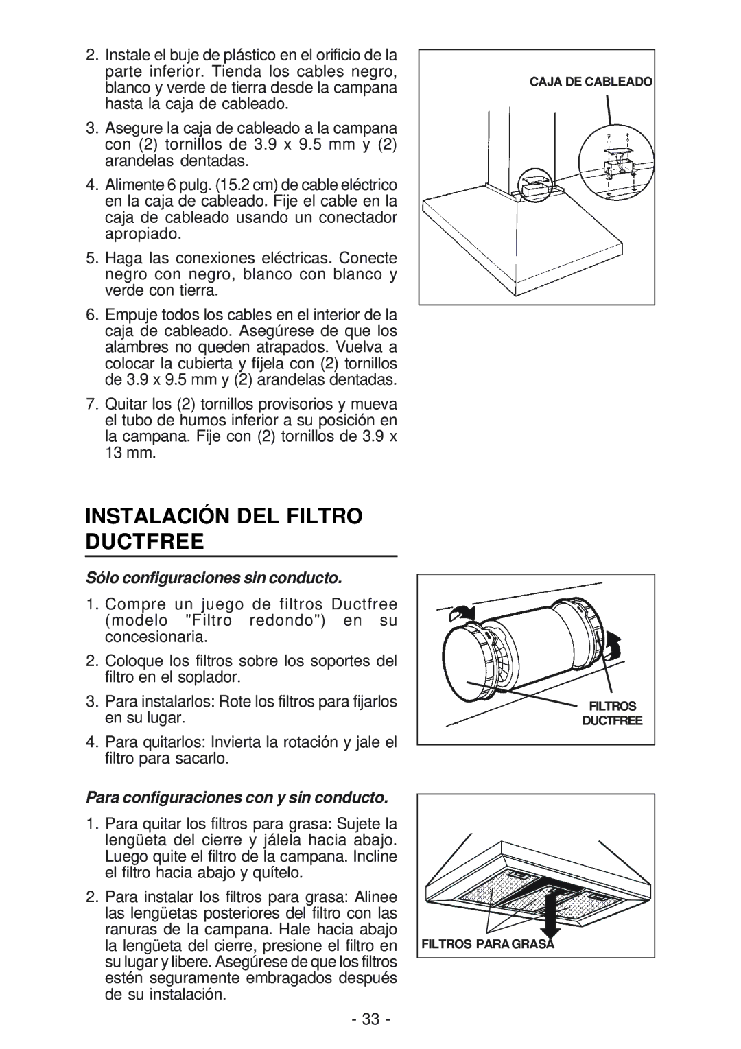 Best IS23 manual Instalación DEL Filtro Ductfree 