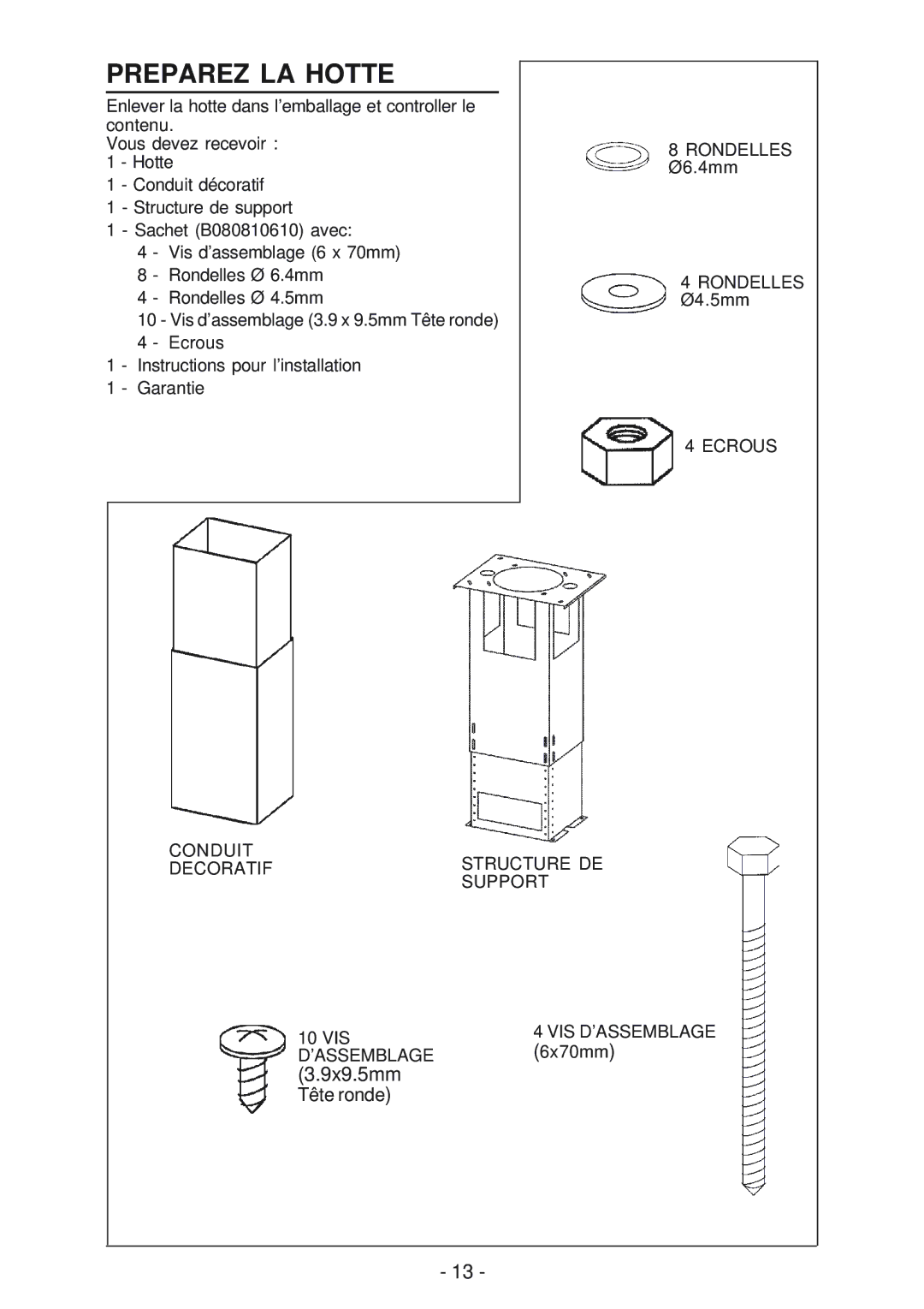 Best ISER222 manual Preparez LA Hotte 