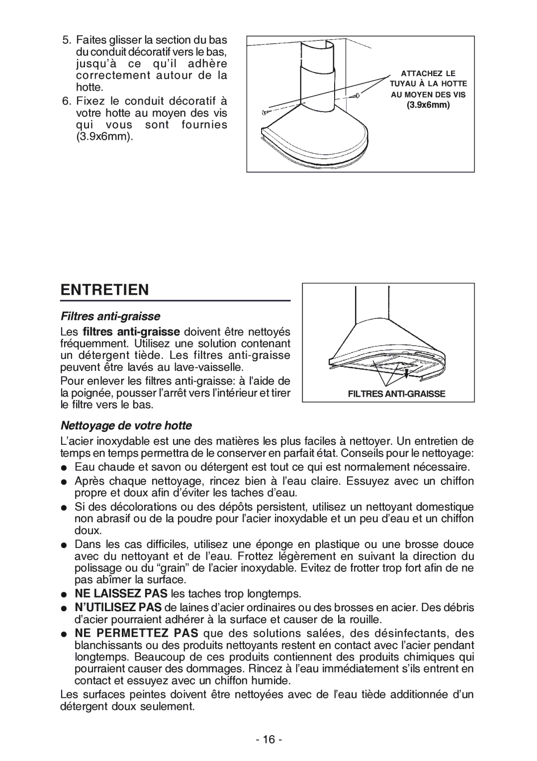 Best K15 manual Entretien, Filtres anti-graisse, Nettoyage de votre hotte 