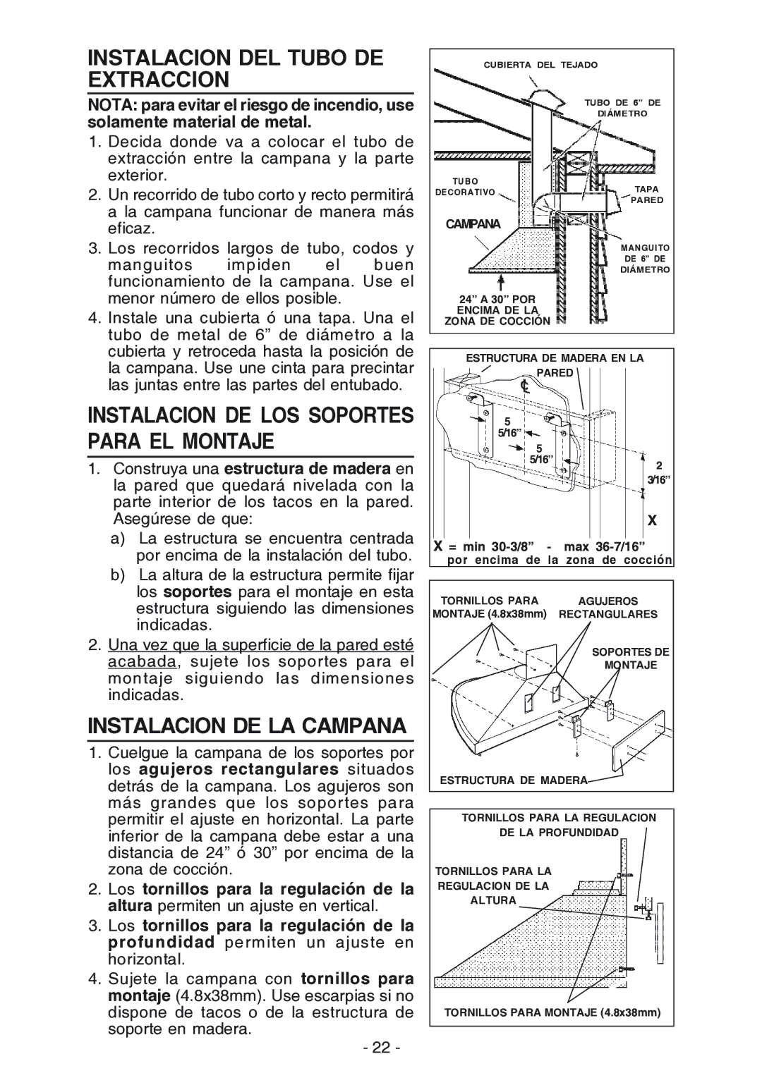 Best K15 manual Instalacion DEL Tubo DE Extraccion, Instalacion DE LA Campana 