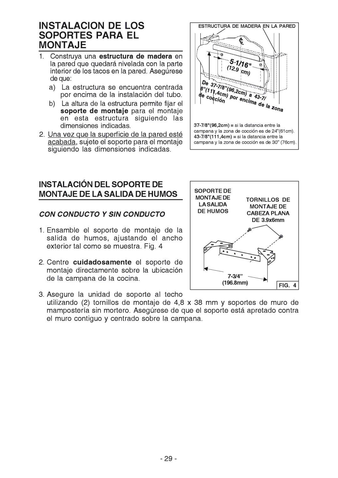 Best K3139 manual Instalacion DE LOS Soportes Para EL Montaje, CON Conducto Y SIN Conducto 