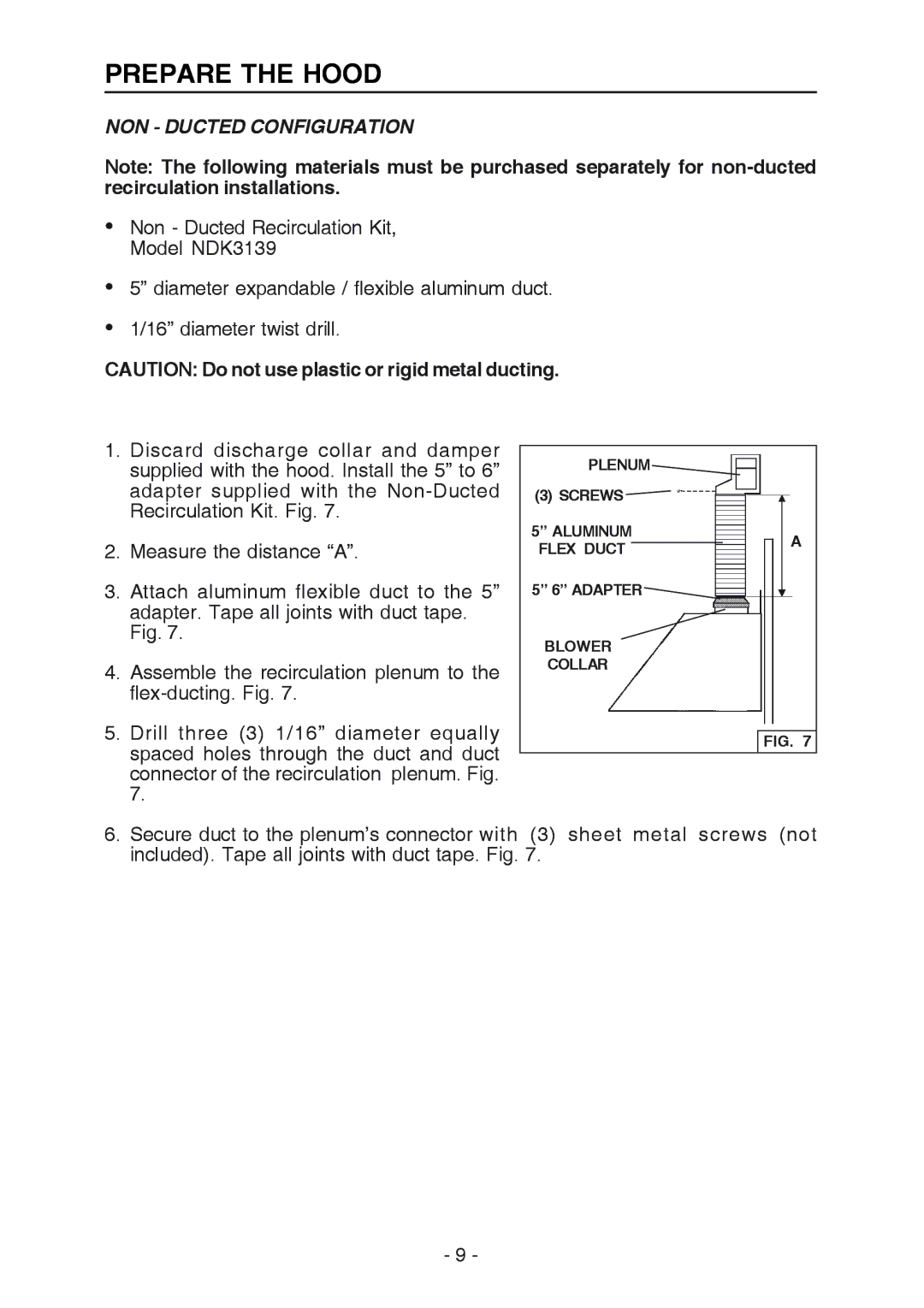 Best K3139 manual NON Ducted Configuration 