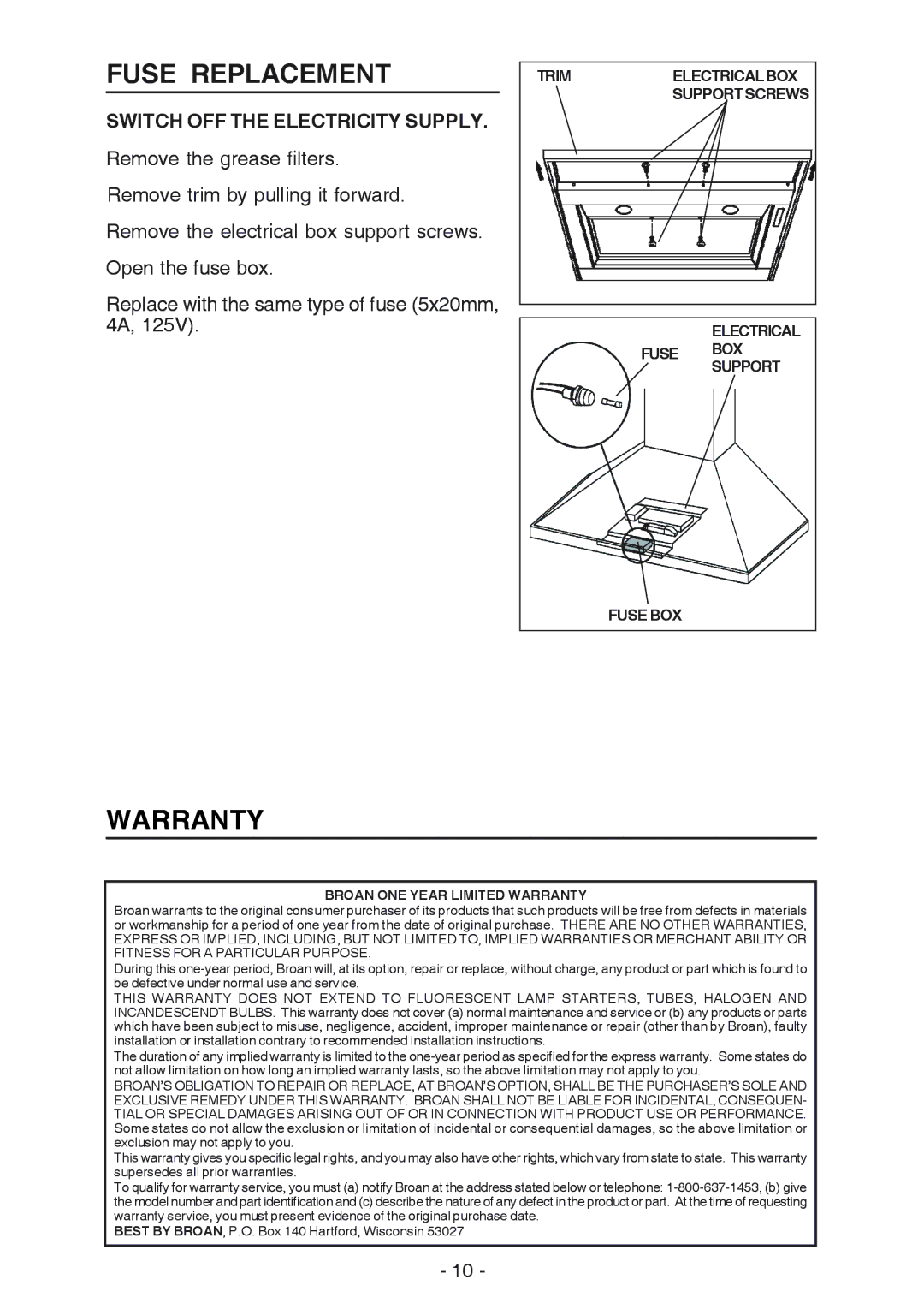 Best K42 manual Fuse Replacement, Warranty, Switch OFF the Electricity Supply 