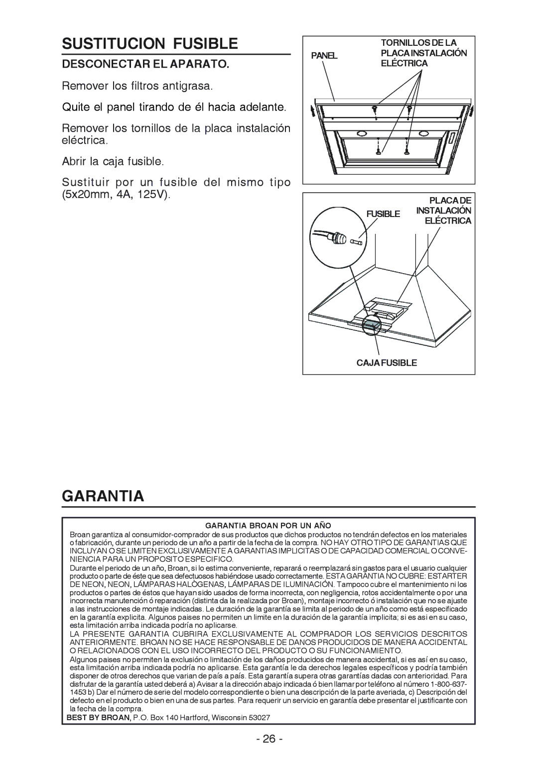 Best K42 manual Sustitucion Fusible, Garantia 