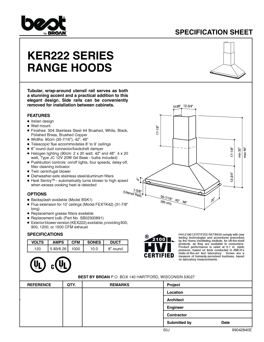 Best KER222 specifications Features, Options, Specifications 