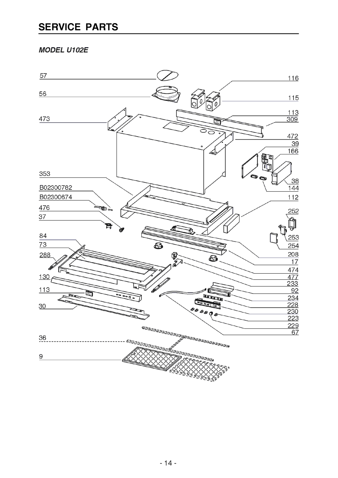 Best U102E manual Service Parts 