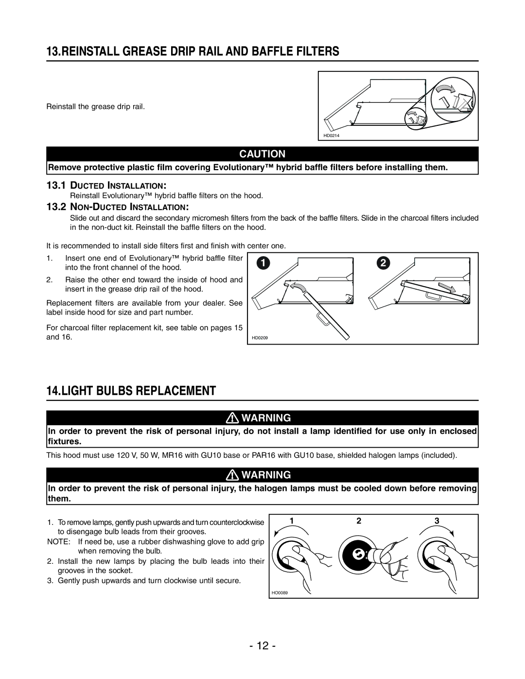 Best UP271, UP27E Reinstall Grease Drip Rail and Baffle Filters, Light Bulbs Replacement, Reinstall the grease drip rail 