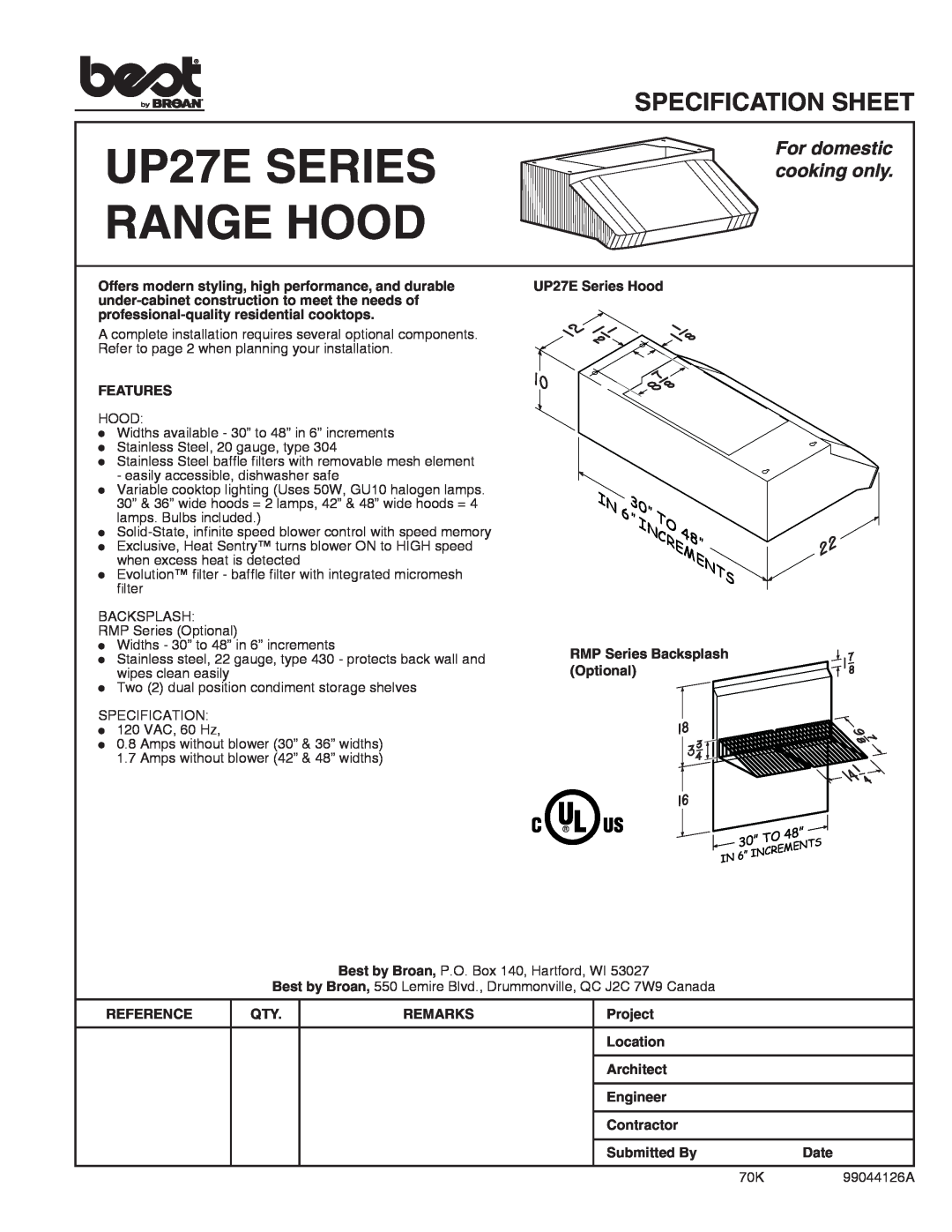 Best manual Read And Save These Instructions, UP27I and UP27E SERIES, Installation Instructions, V07855 rev. A, HB0061 