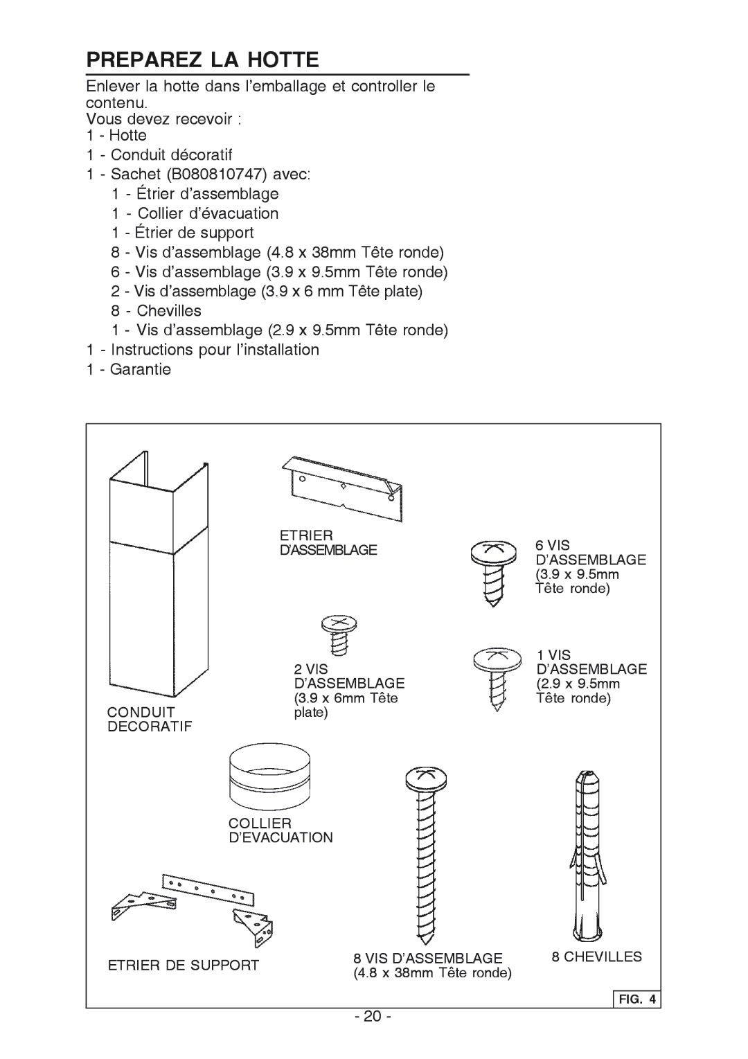 Best WC26E manual Preparez LA Hotte 