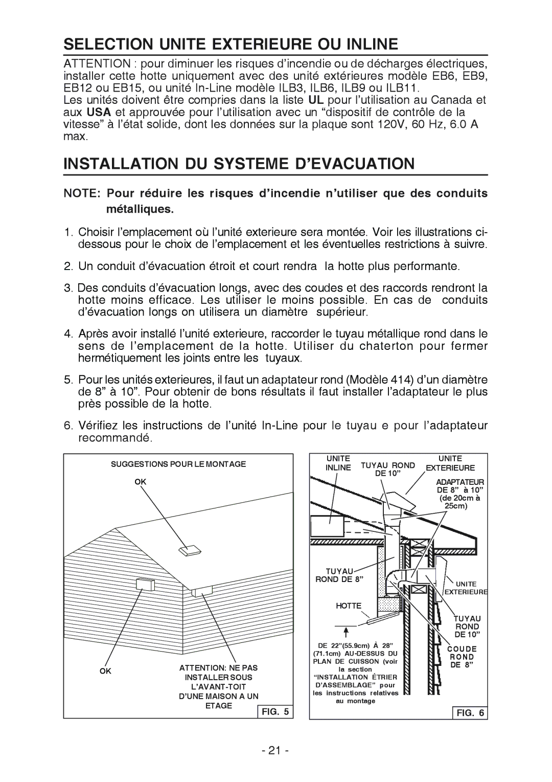 Best WC26E Selection Unite Exterieure OU Inline, Installation DU Systeme D’EVACUATION, Tuyau Rond DE, Hotte Tuyau Rond 