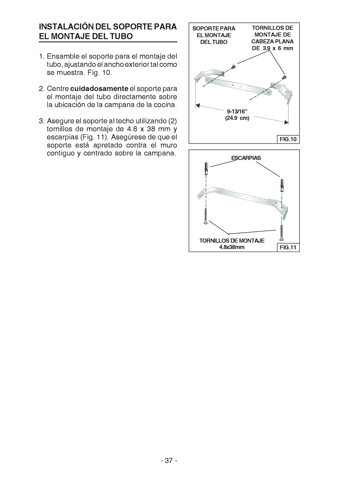 Best WC26E manual DEL Tubo, Tornillos DE Montaje 