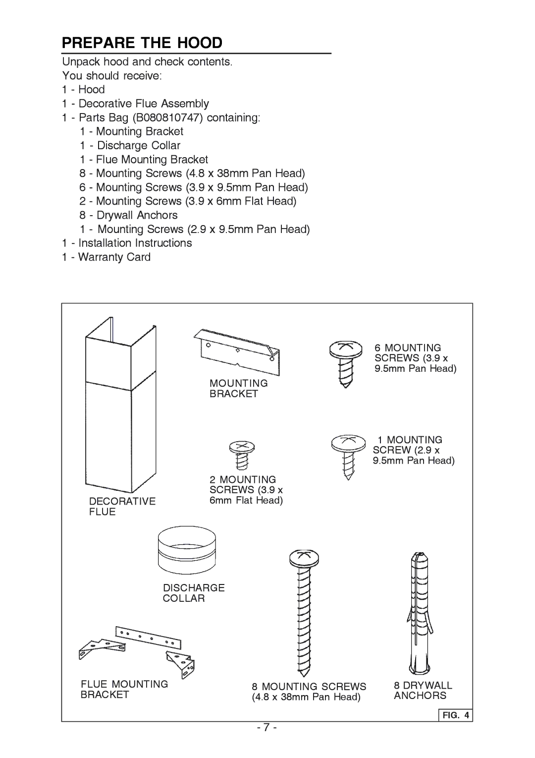 Best WC26E manual Prepare the Hood 