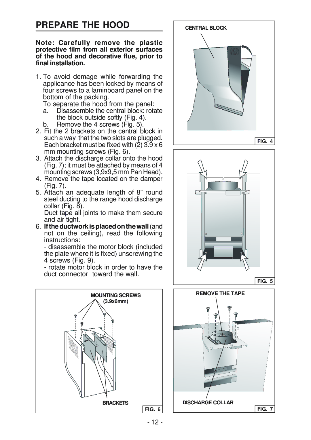 Best WM24E manual Remove the 4 screws Fig 