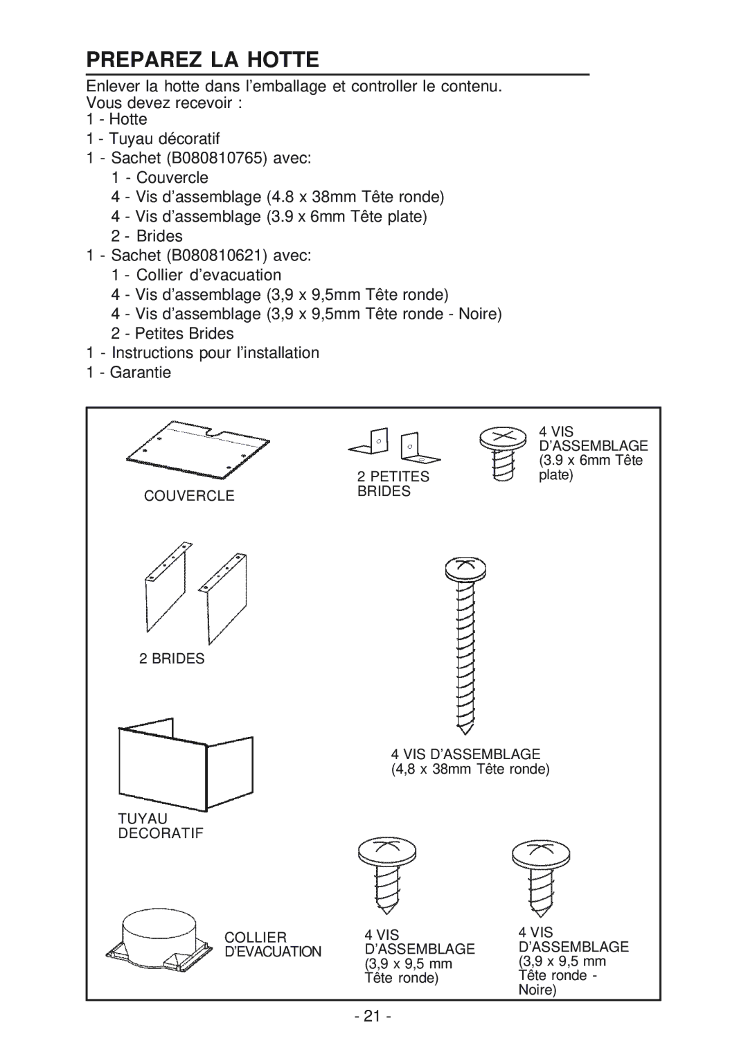 Best WM24E manual Preparez LA Hotte 