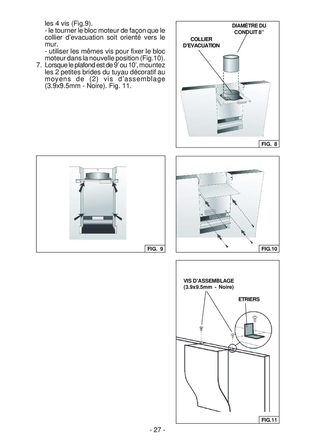 Best WM24E manual Diamètre DU Conduit Collier ’EVACUATION 