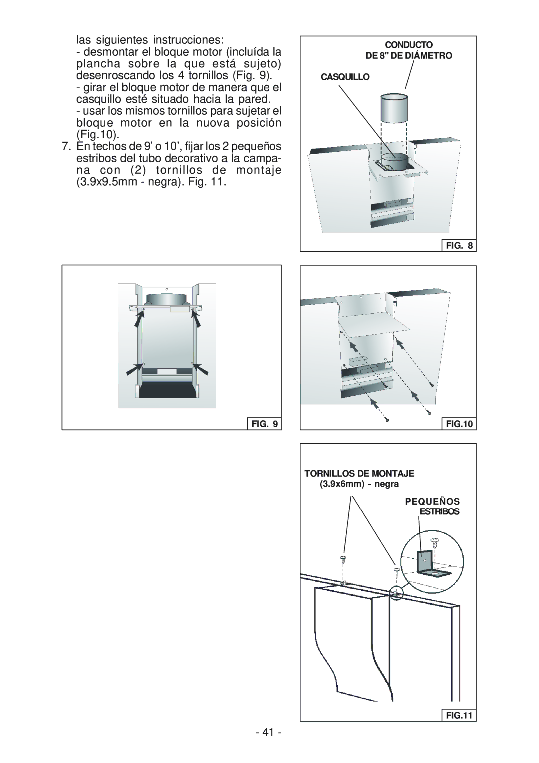 Best WM24E manual Conducto DE 8 DE Diámetro Casquillo Tornillos DE Montaje 