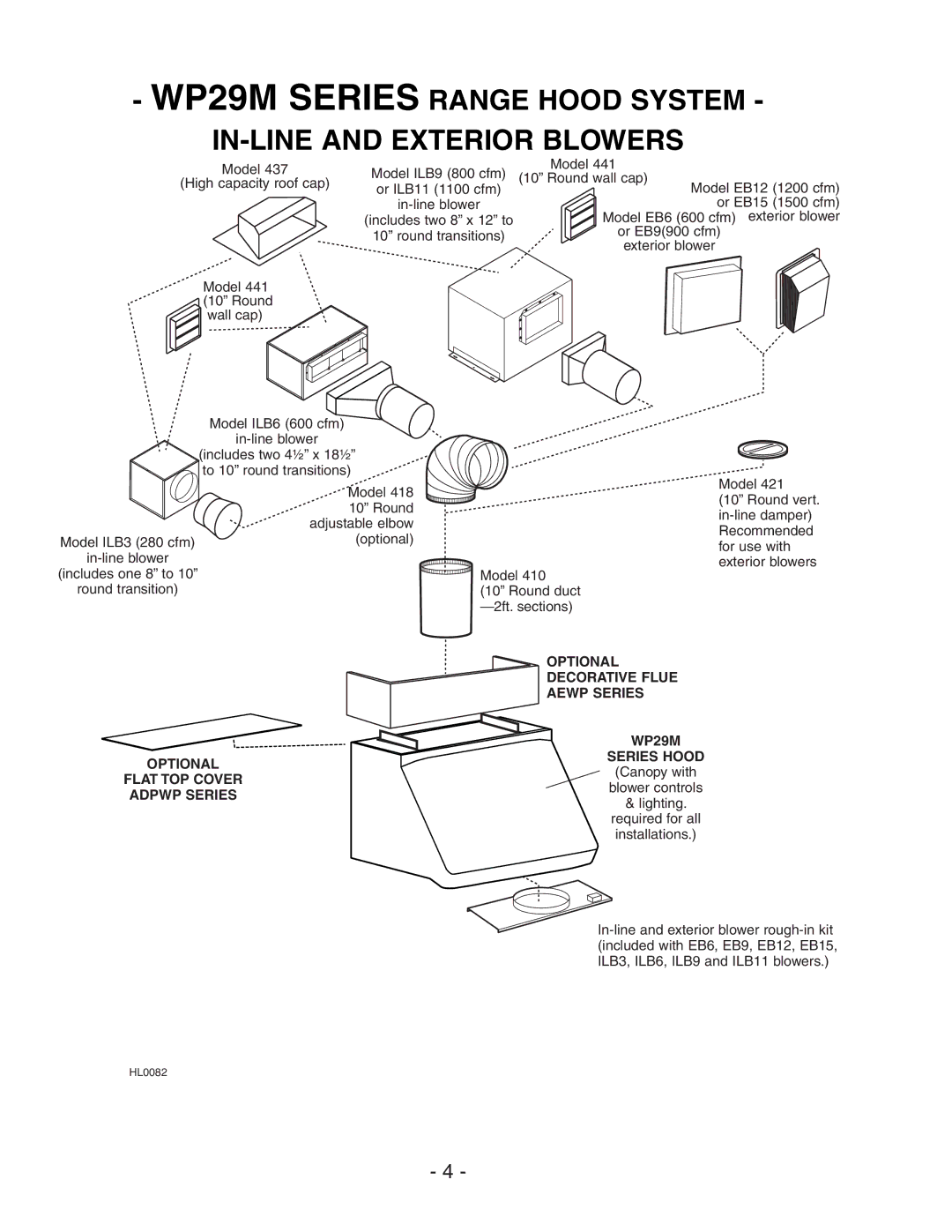 Best WP29M installation instructions Optional Series Hood 