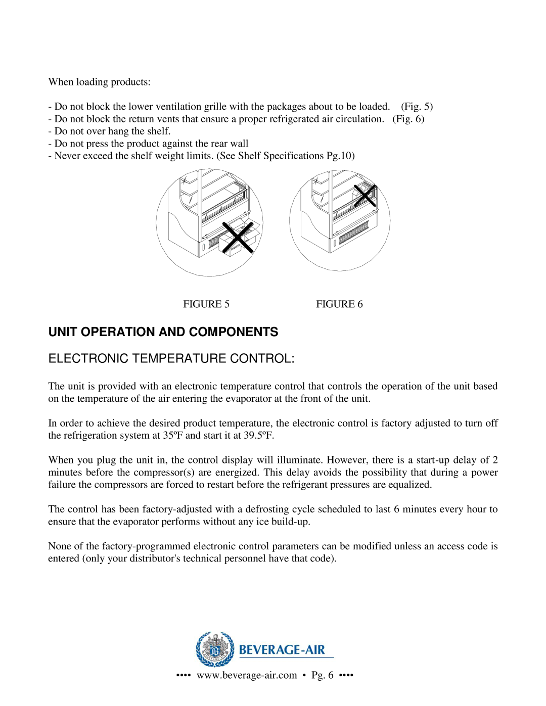 Beverage-Air VM7, VM2, VM18, VM12 operation manual Unit Operation and Components, Electronic Temperature Control 