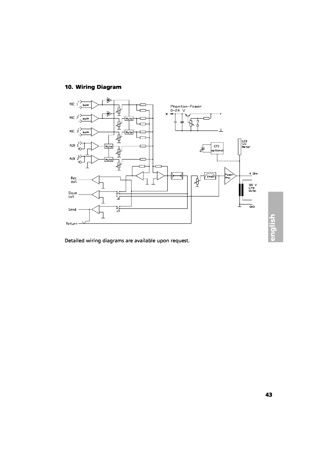 Beyerdynamic MA 206, MA 212 manual english, Wiring Diagram 