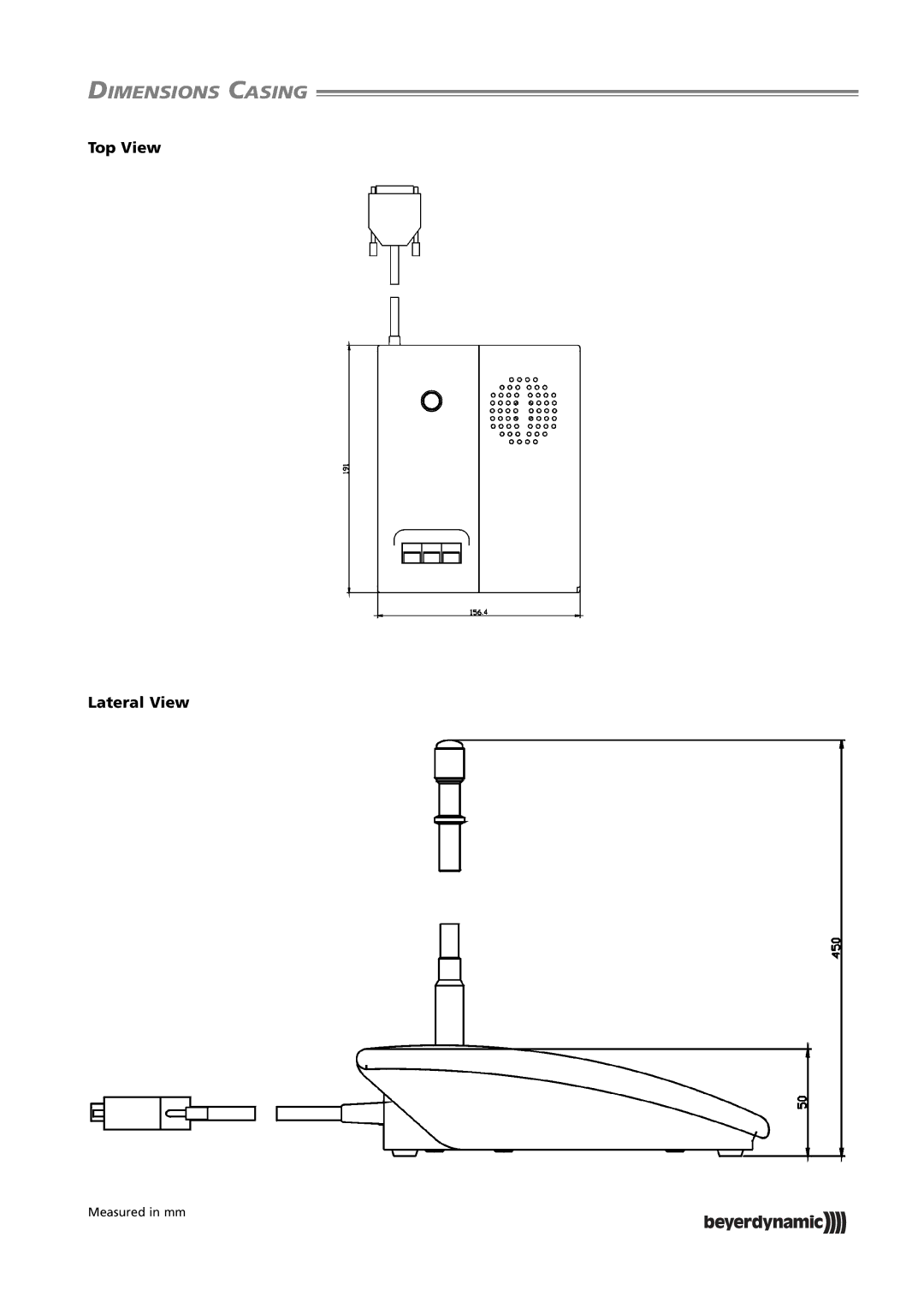 Beyerdynamic MCS 523 specifications Dimensions Casing 