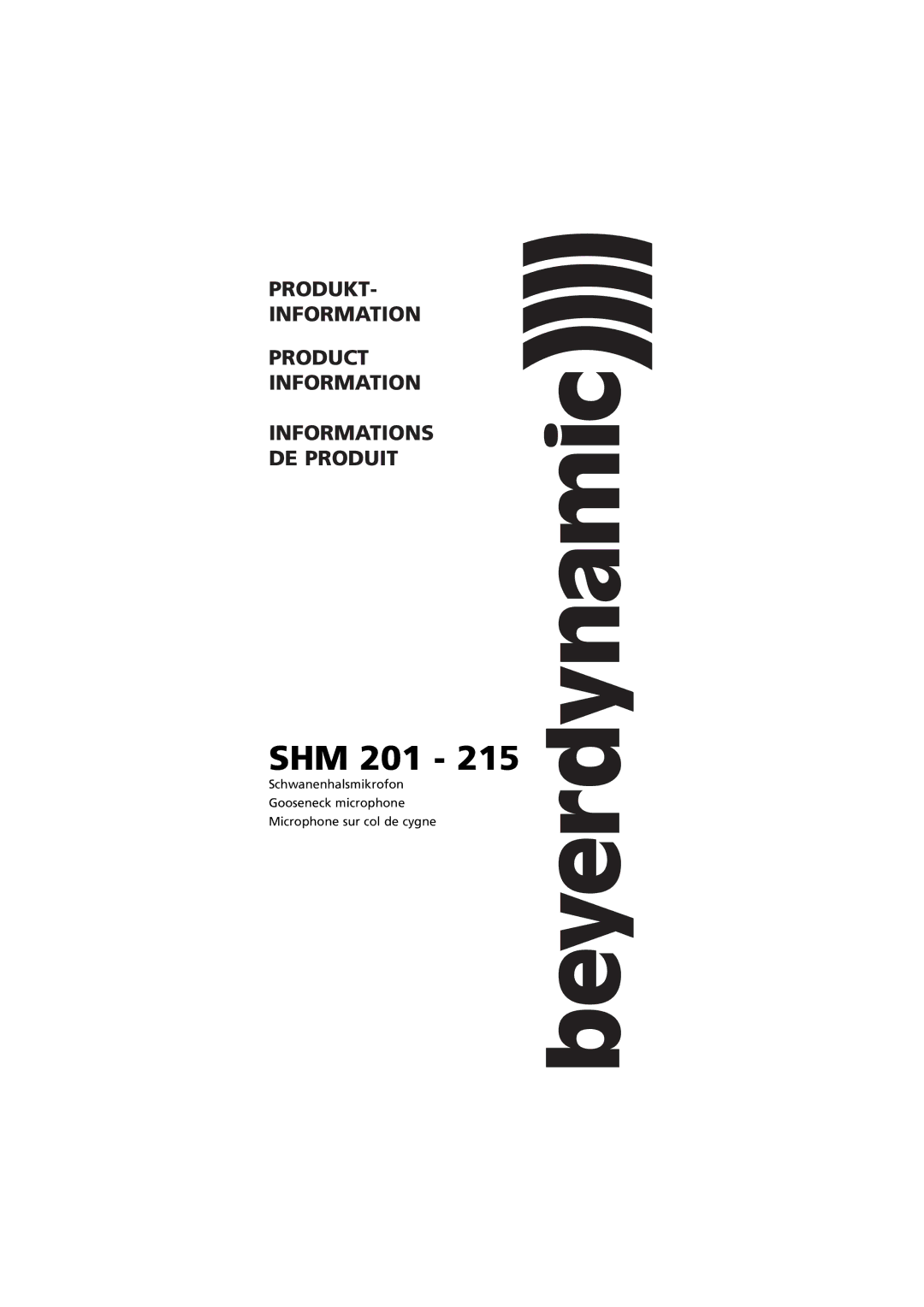 Beyerdynamic SHM 201 - 215 manual 