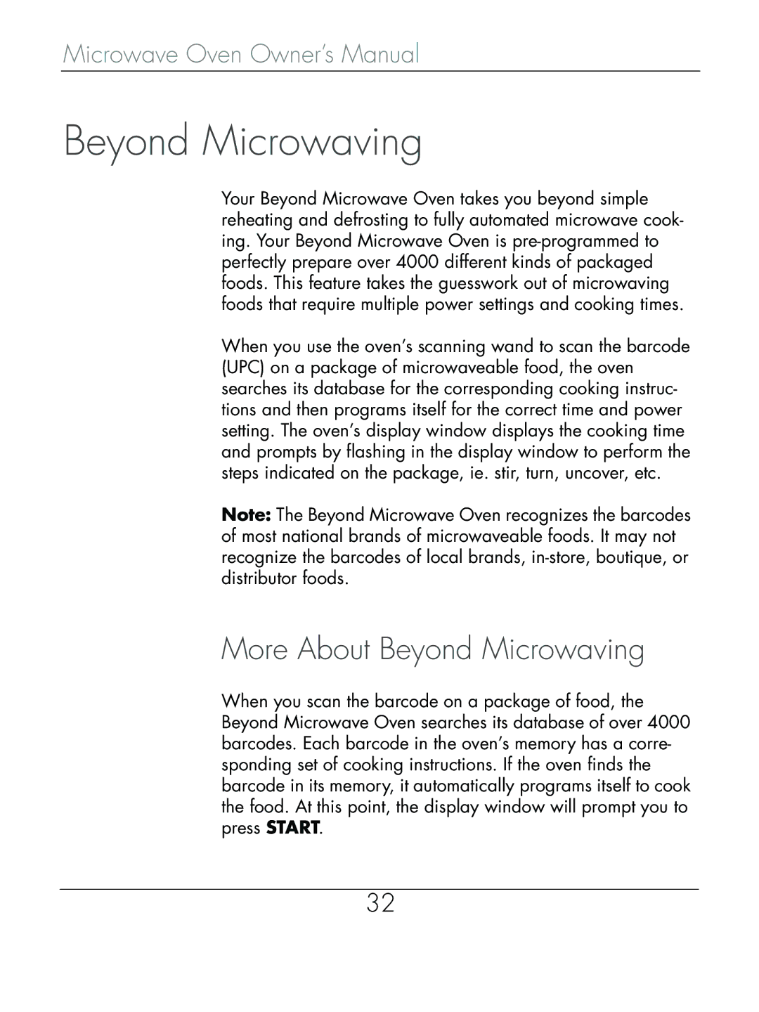 Beyond Microwace Oven manual More About Beyond Microwaving 