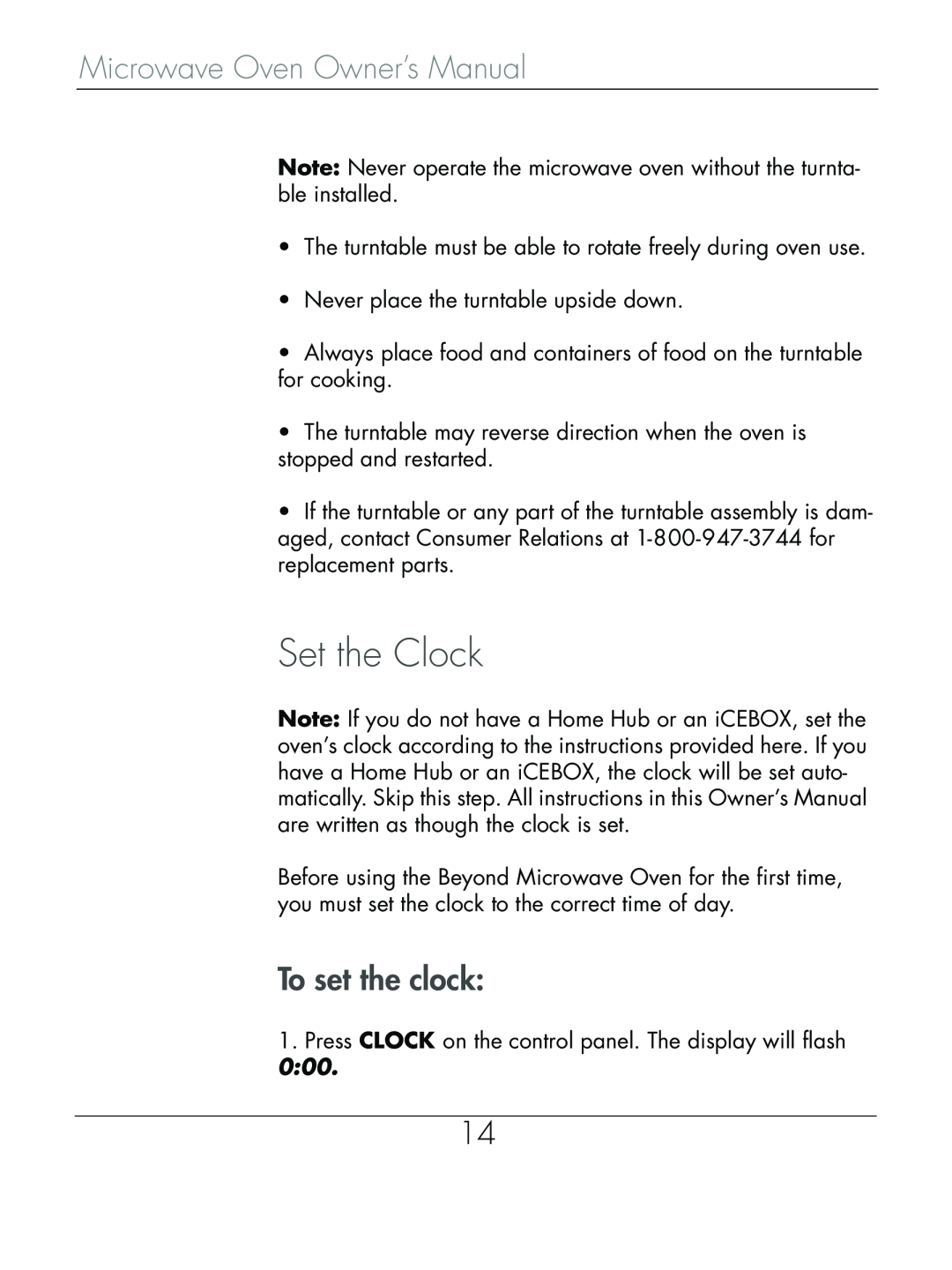 Beyond Microwace Oven manual Set the Clock, To set the clock 