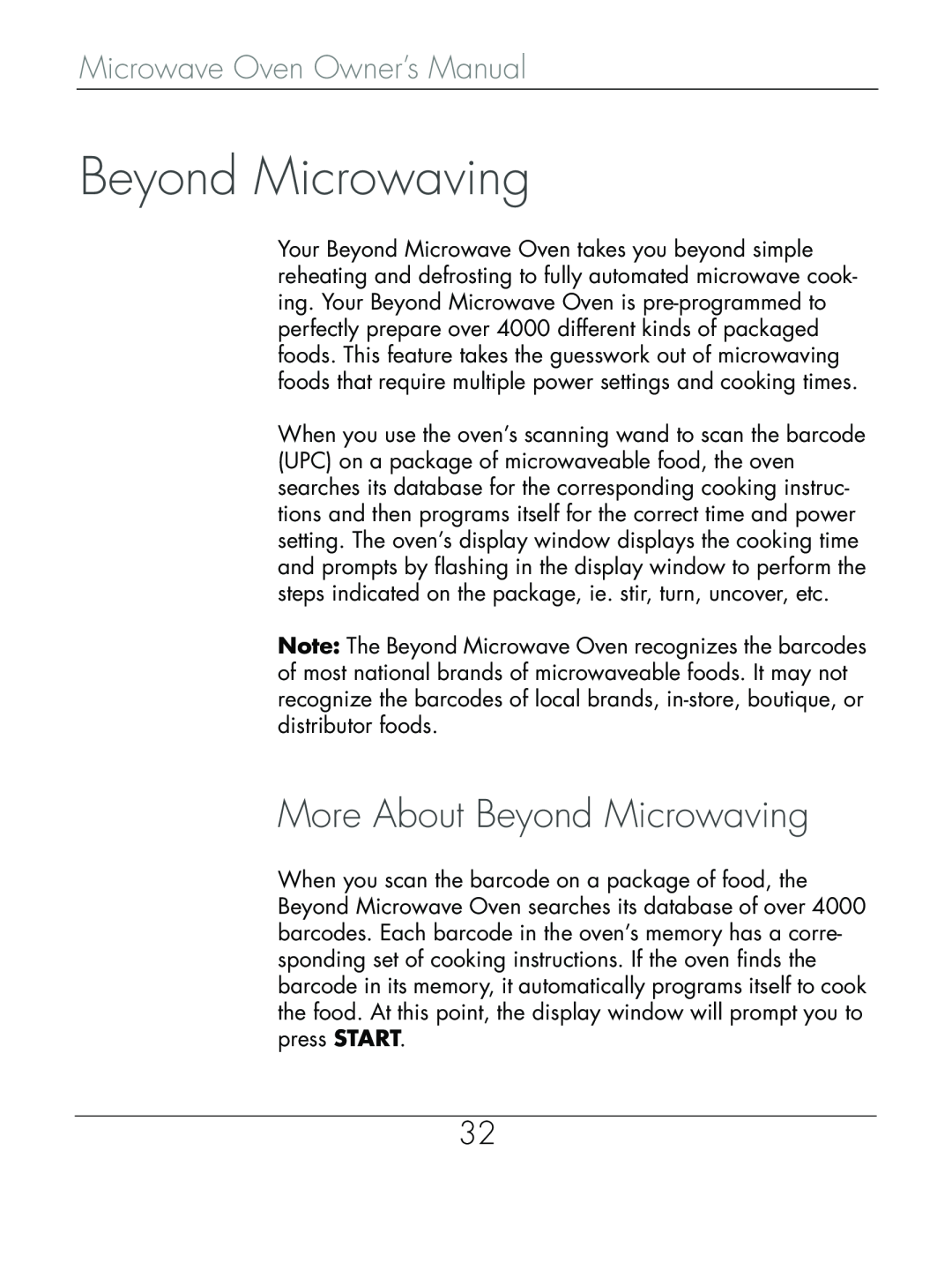 Beyond Microwace Oven manual More About Beyond Microwaving 
