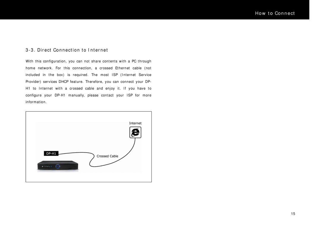 Beyonwiz DP-H1 manual Direct Connection to Internet 