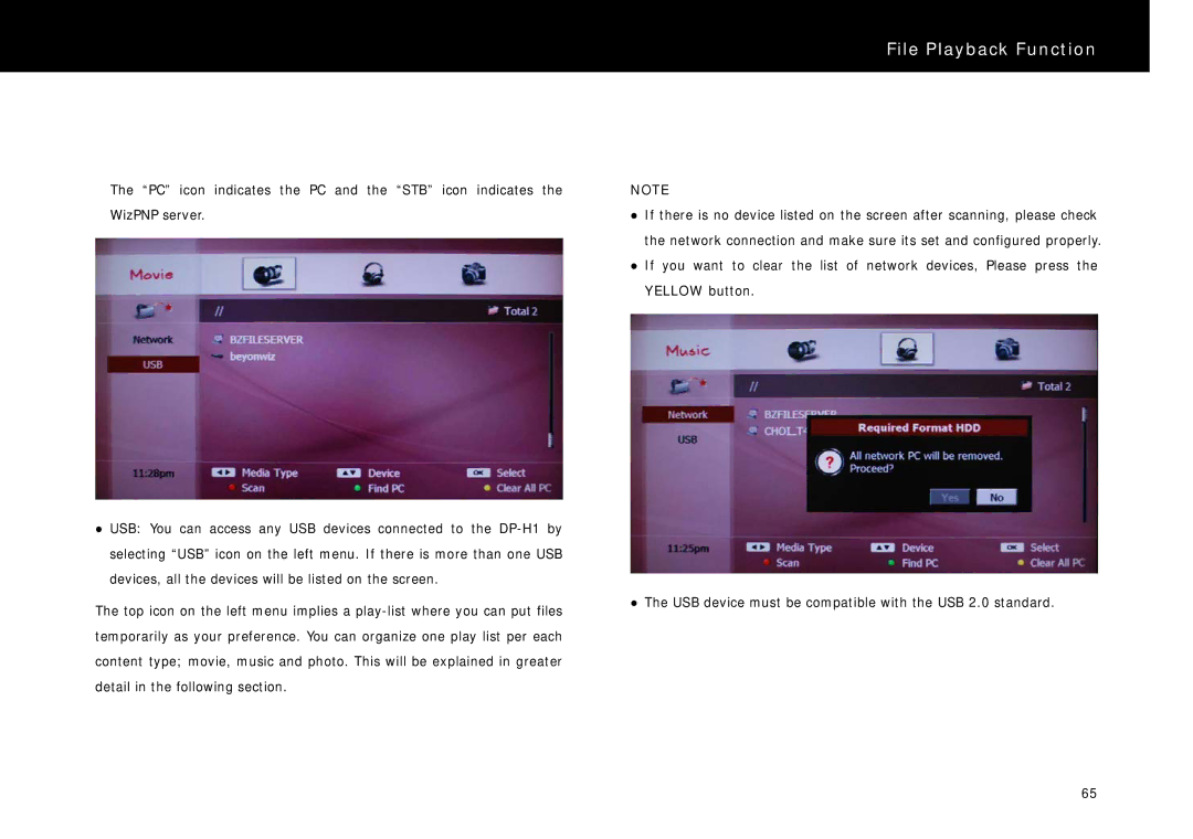 Beyonwiz DP-H1 manual File Playback Function 