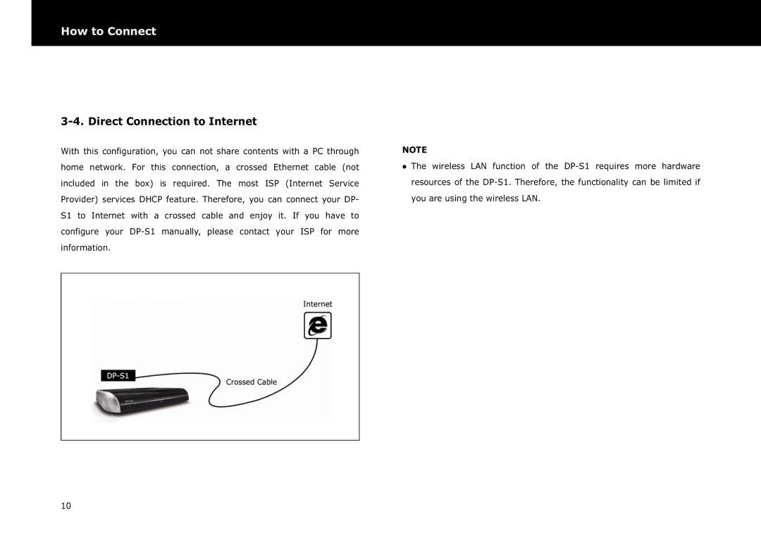 Beyonwiz DP-S1 manual Direct Connection to Internet 