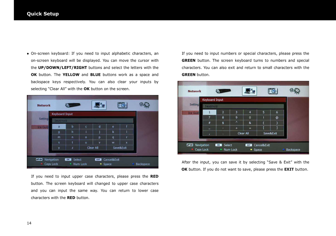 Beyonwiz DP-S1 manual Quick Setup 