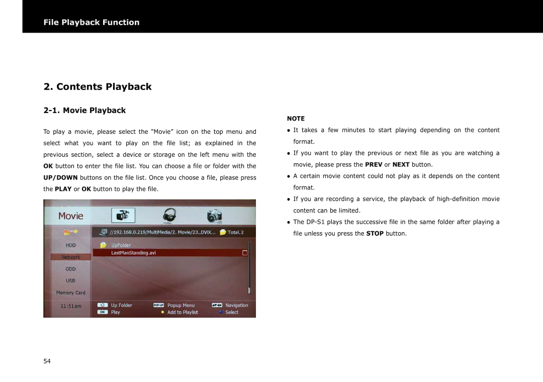 Beyonwiz DP-S1 manual Contents Playback 