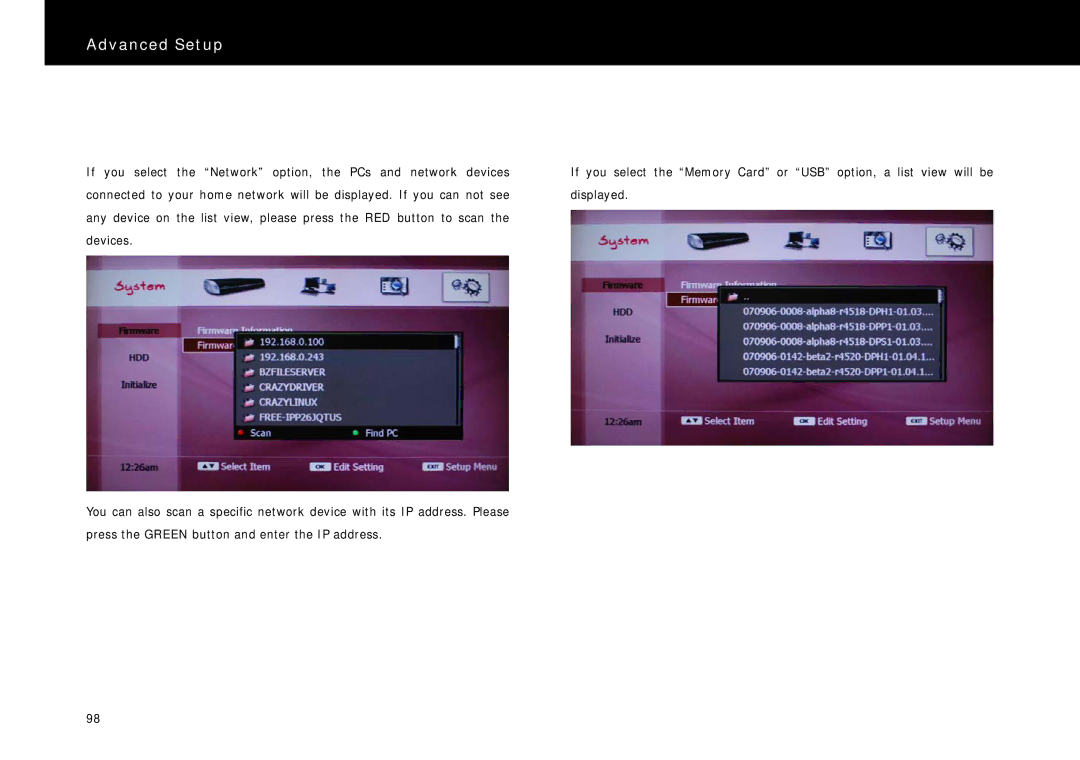 Beyonwiz DP-S1 manual Advanced Setup 