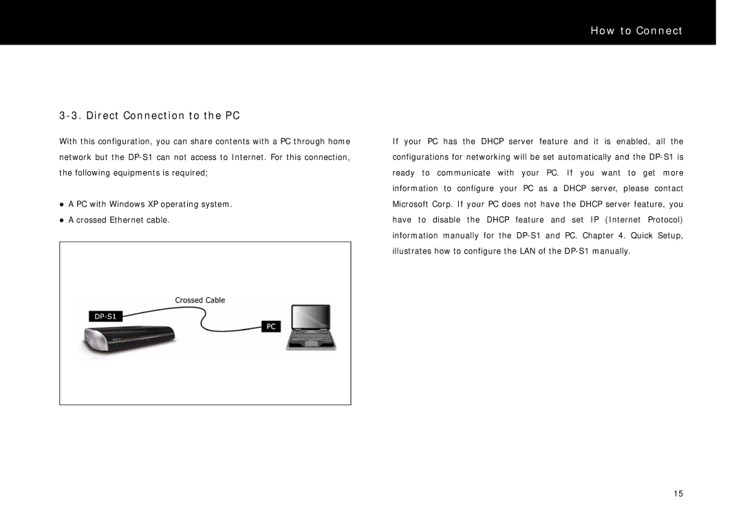 Beyonwiz DP-S1 manual Direct Connection to the PC 