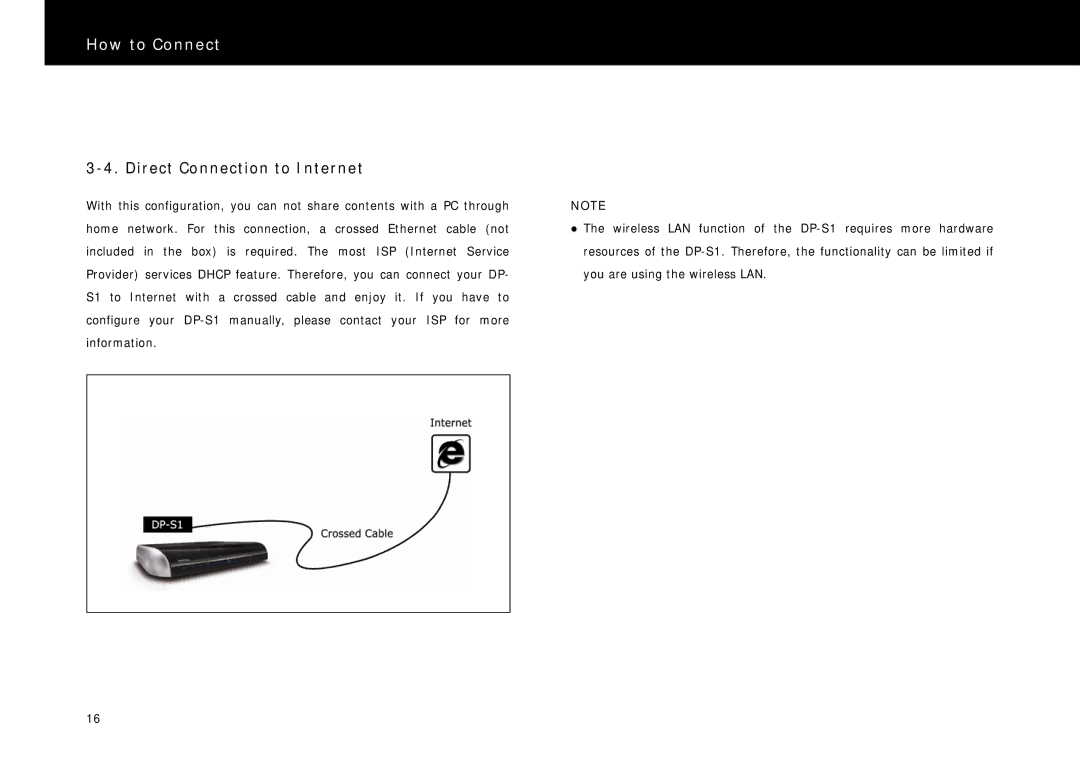 Beyonwiz DP-S1 manual Direct Connection to Internet 