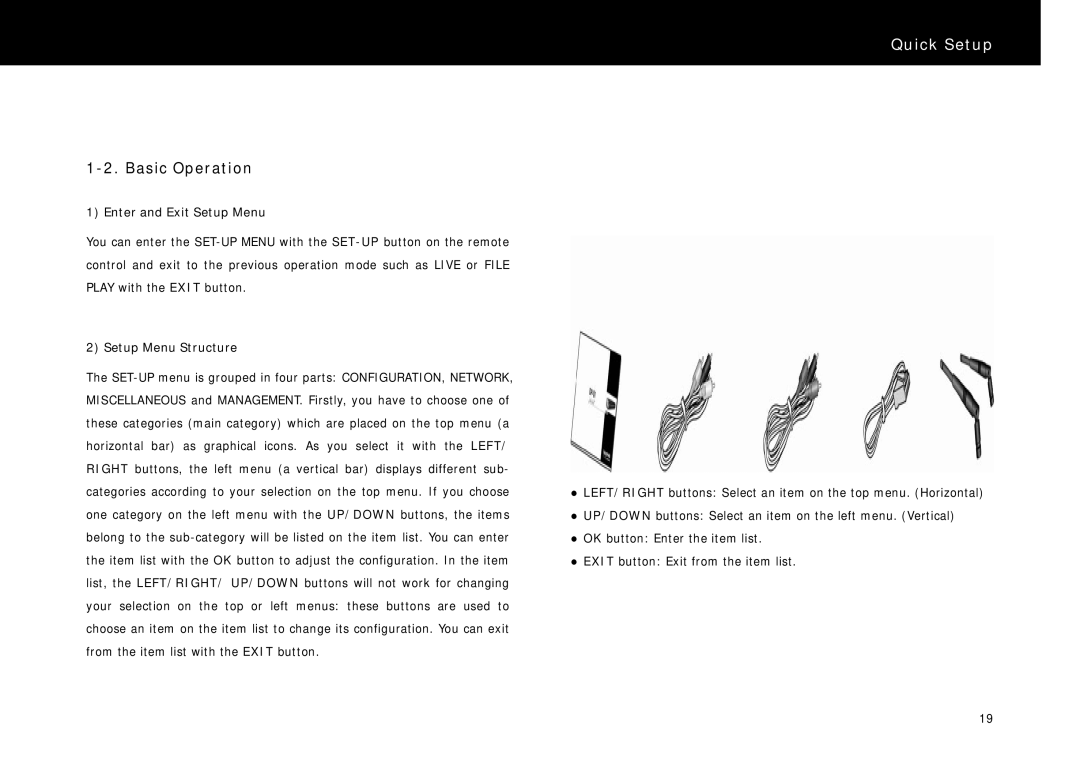 Beyonwiz DP-S1 manual Basic Operation, Enter and Exit Setup Menu, Setup Menu Structure 