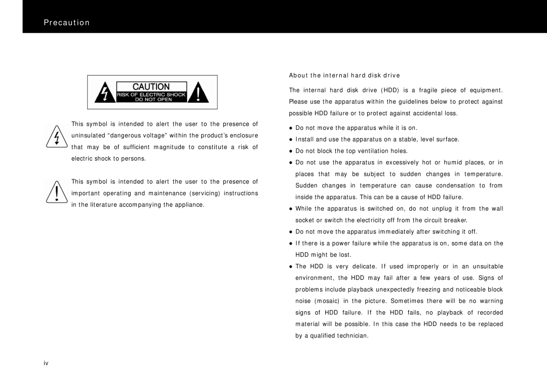 Beyonwiz DP-S1 manual About the internal hard disk drive 