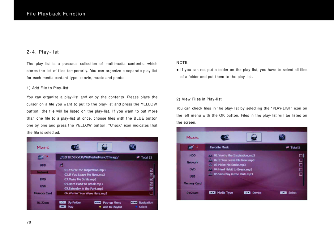Beyonwiz DP-S1 manual Add File to Play-list, View Files in Play-list 