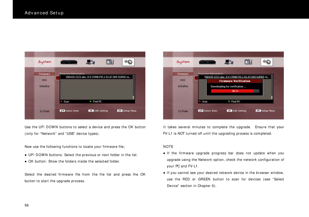 Beyonwiz FV-L1 manual Advanced Setup 