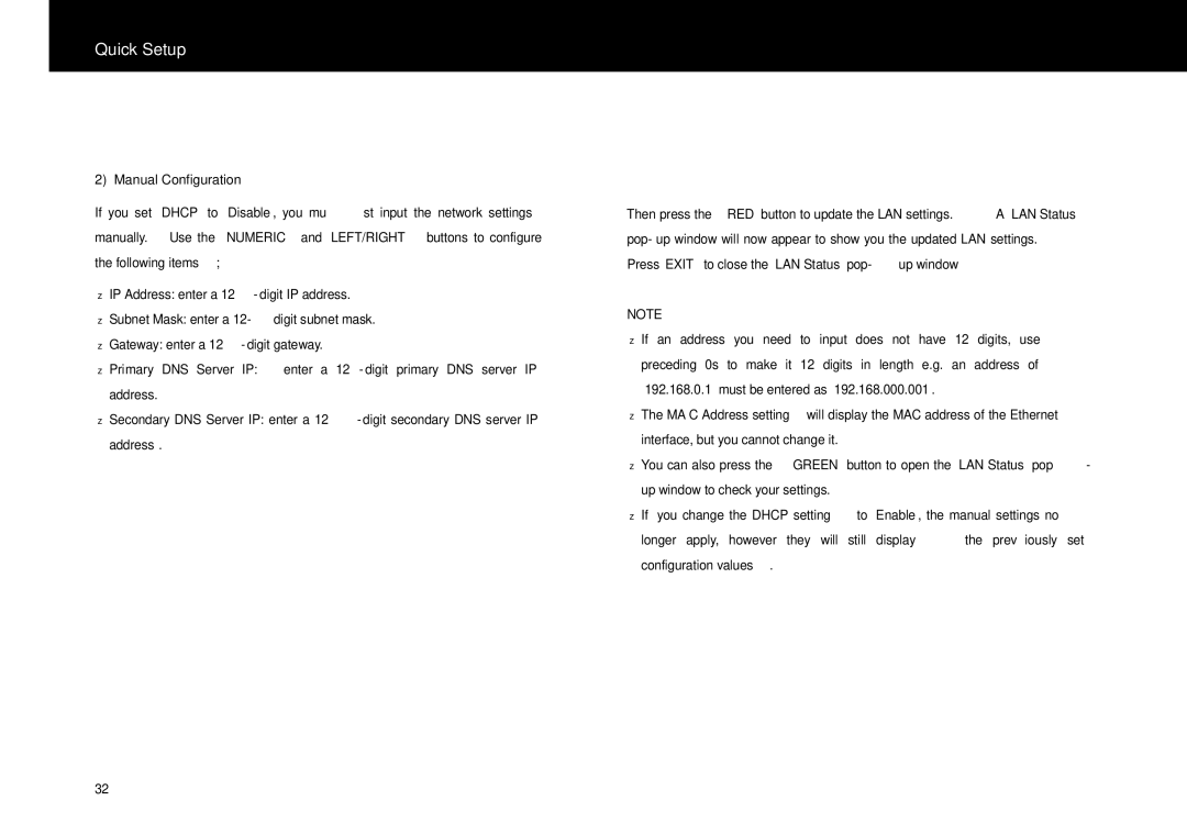 Beyonwiz FV-L1 manual Manual Configuration 