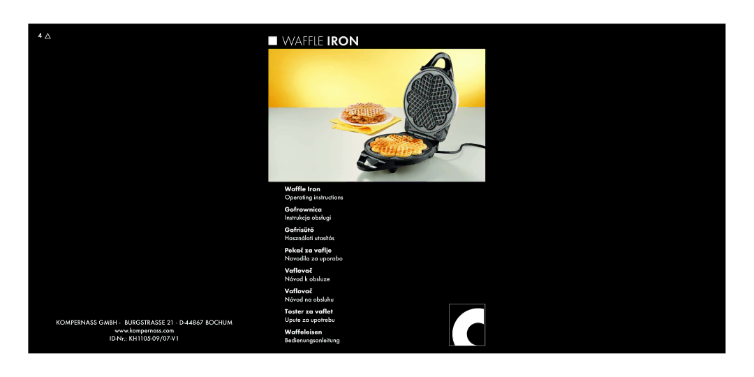 Bifinett KH 1105 operating instructions Waffle Iron 