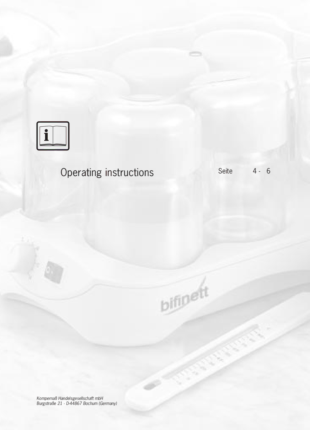 Bifinett KH 458 manual Operating instructions 