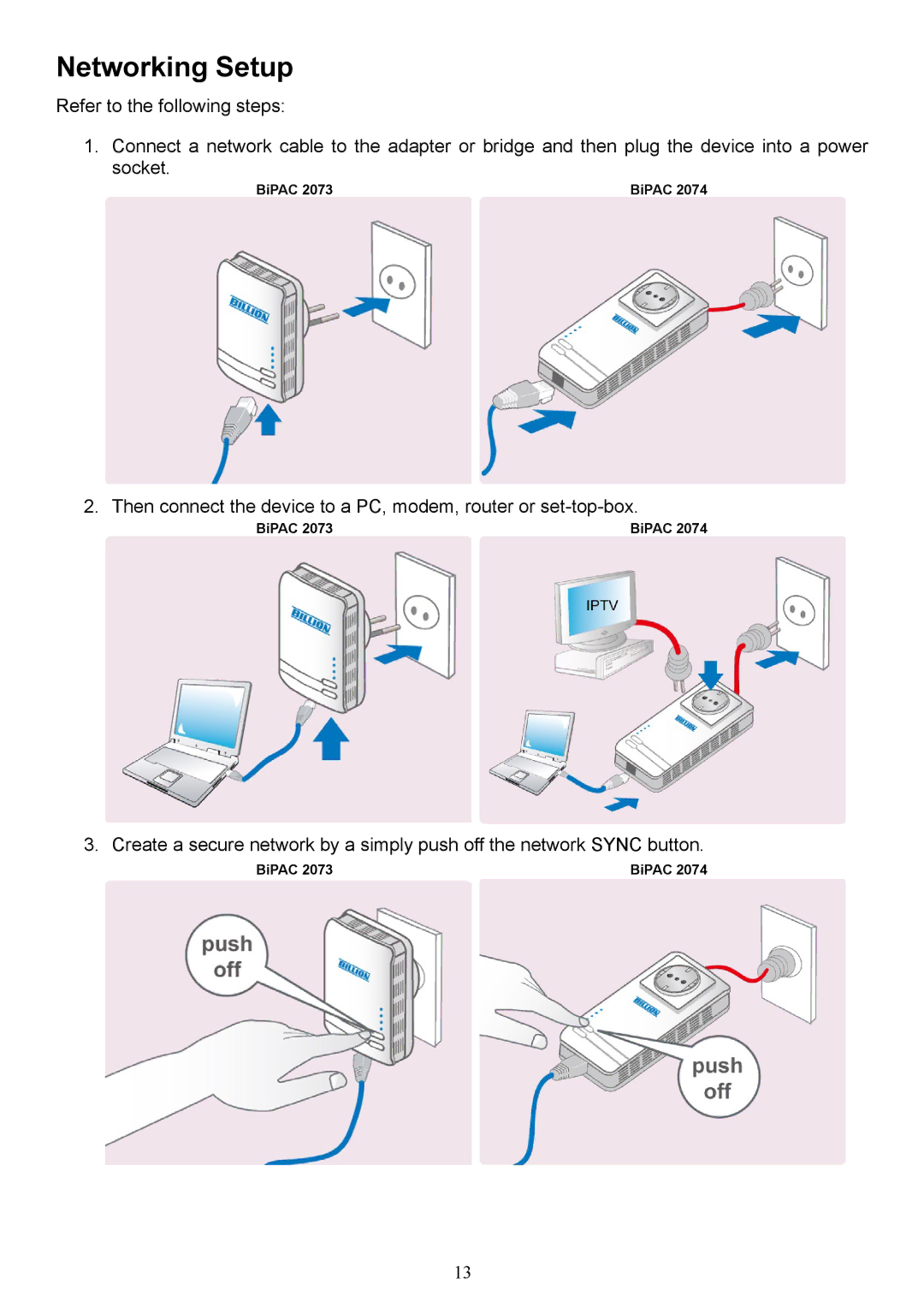 Billion Electric Company 2073 user manual Networking Setup 