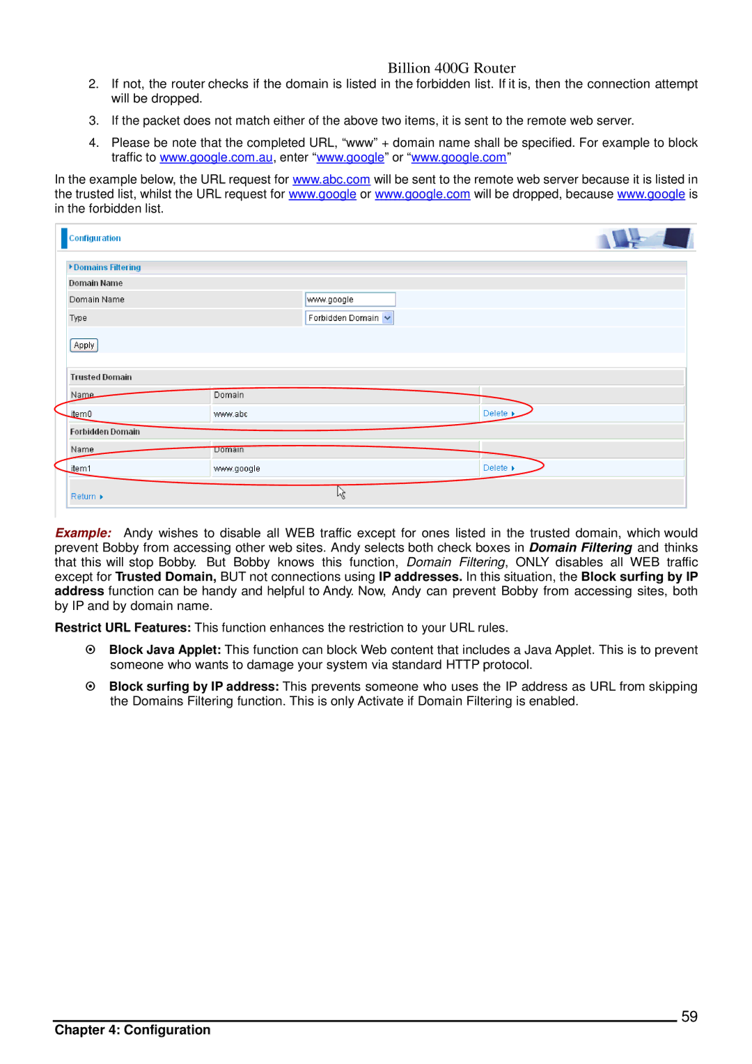 Billion Electric Company manual Billion 400G Router 