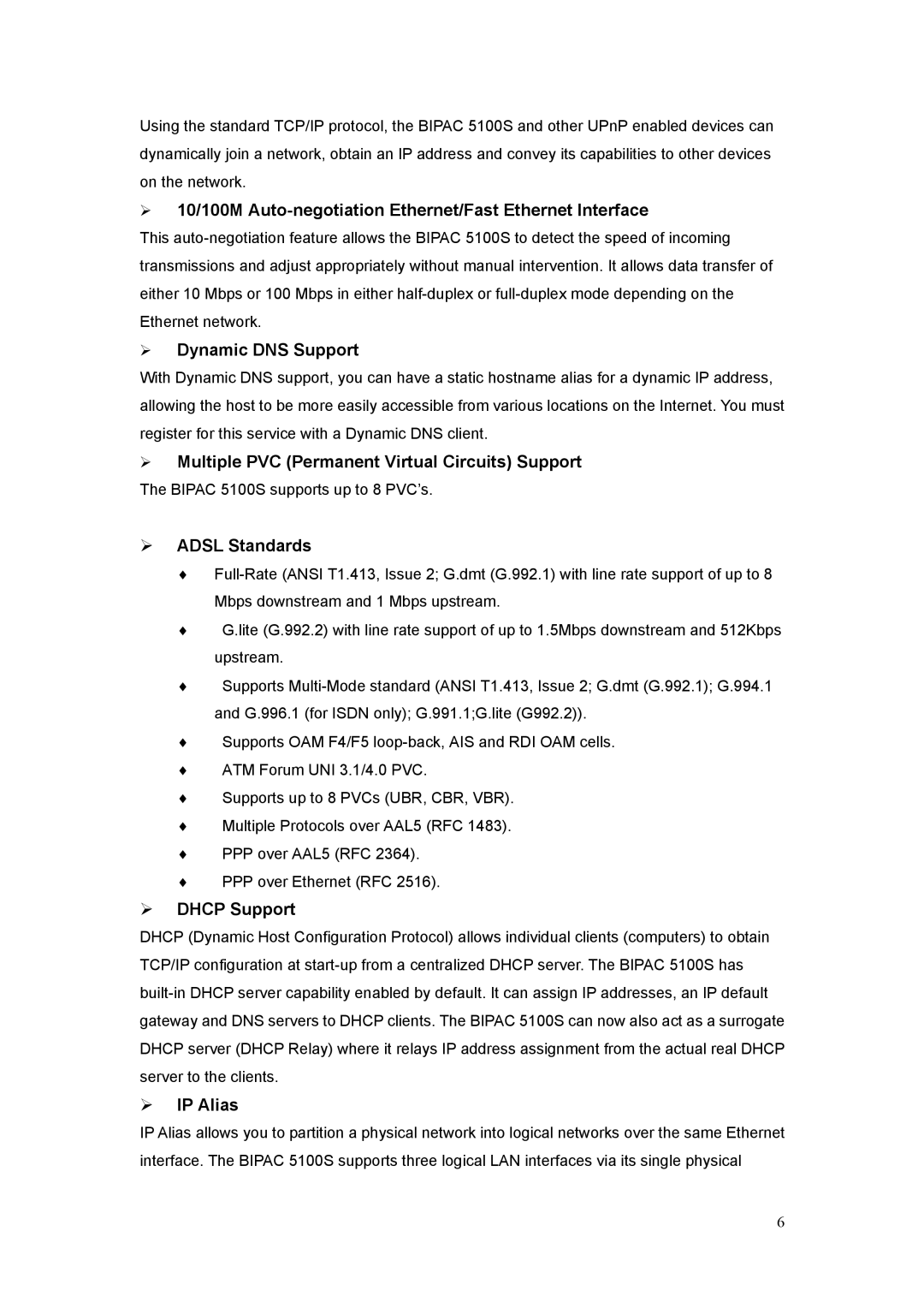 Billion Electric Company 5100S user manual Multiple PVC Permanent Virtual Circuits Support 