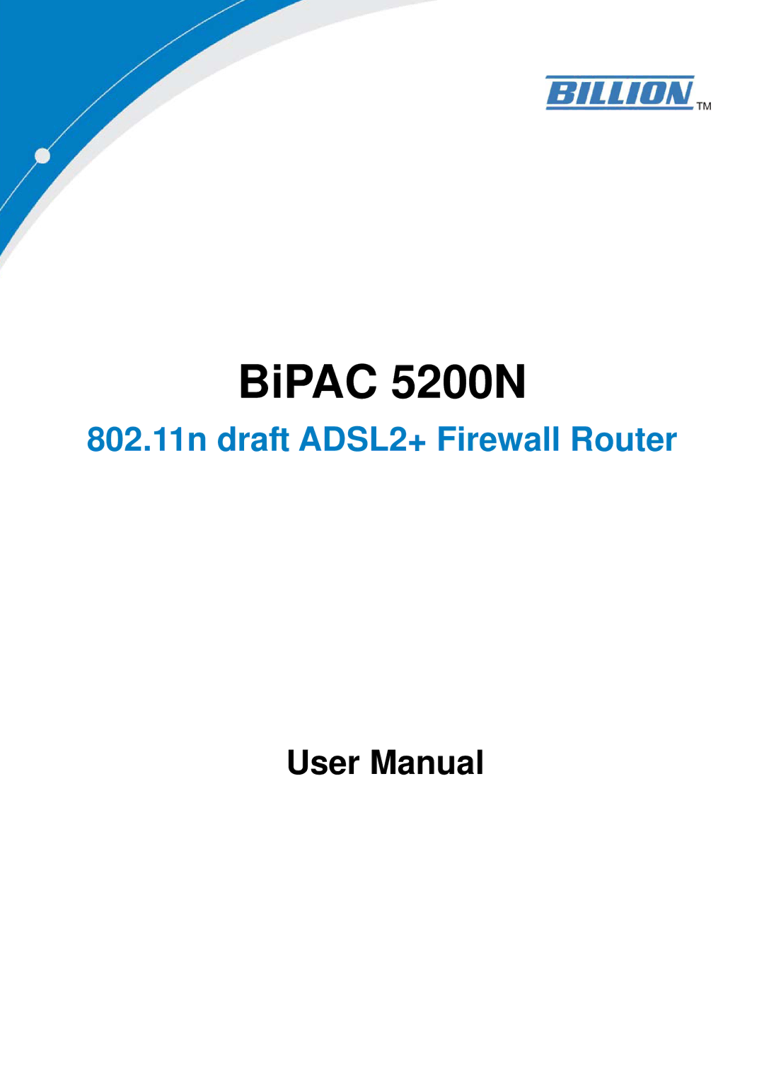 Billion Electric Company user manual BiPAC 5200N 