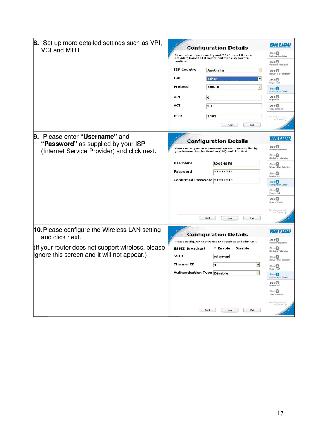 Billion Electric Company 5200N user manual 